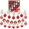 1 Inch Mini Red & White Peppermint Glass Ball Christmas Ornaments Set of 25 Balls | Miniature Christmas Tree Ornaments |
